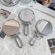 5x magnified folding mirror student desktop 360 rotating double-sided handheld makeup mirror