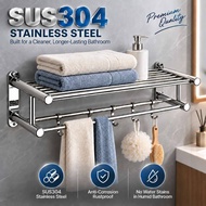 3-Layers Bathroom Organizer Rack Bathroom Shelf Organizer Rack Bathroom Rack Rustproof With Hooks