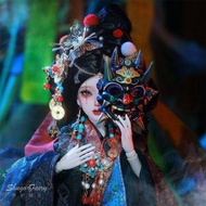 Original Antique bjd Doll Quarter Nuo Cultural Style Mask Handmade sd Humanoid Doll Female
