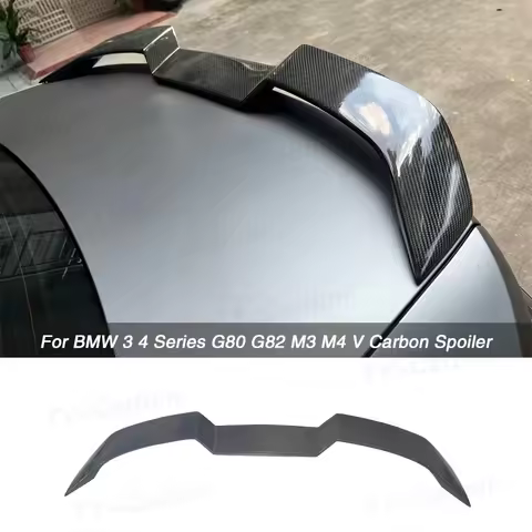 For BMW 3 4 Series G20 G28 G22 G23 M3 G80 G82 M4 2020+ V Style Real Carbon Fiber Rear Spoiler Bumper