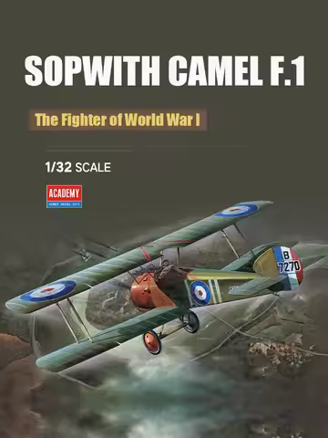 Academy Assembly Aircraft Model Kit 12109 Sop with CAMEL F.1 1/32