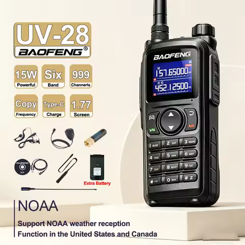 Baofeng UV-28 15W Multi Band Walkie-Talkie AM/FM Long Range Transceiver Wireless Copy Frequency 999 