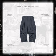 “MEquip-P1” Double Layers Utility Trousers GOOPiMADE x master-piece 聯名 長褲 灰藍 Marine 全新2號