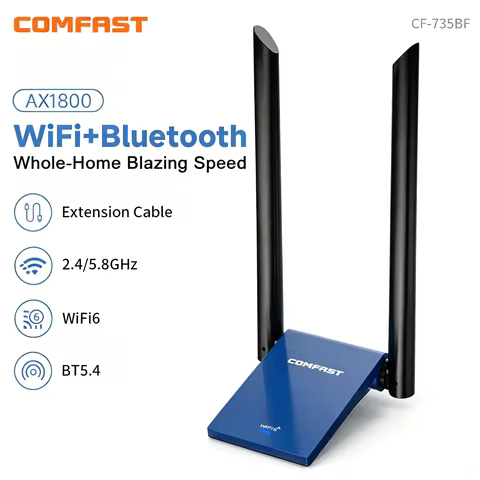 COMFAST CF-731B 572Mbps WiFi 6 Bluetooth 5.4 USB Adapter Dual Band 2.4G/5.8G WiFi Receiver Transmitt