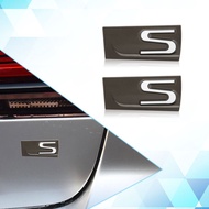 Car Styling 3D Metal S Logo Sticker Body Fender Emblem Rear Bumper Tail Door Trunk Decals Accessorie