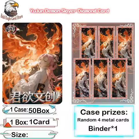 2026 Newest JunYu Creative Studio Demon Slayer Diamond Cards Anime Character Diamond Ticket Stub Met