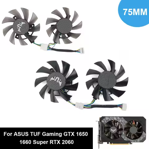 Replacement 75mm GPU Cooling Fan FD8015U12S T129215BU For ASUS TUF Gaming GTX 1650 1660 Super RTX 20