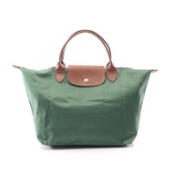 【二手】Longchamp Le Pliage Original M 手提包，英倫綠，尼龍皮革，L1623089P95，TOP手提包