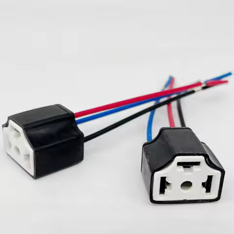1PC H4 Three Holes Ceramic Wire Wiring Car Head Light Bulb Lamp Harness Socket Plug Auto H4 Connecto