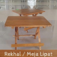 Meja Lipat Kayu Jati Asli / Meja Belajar / Meja Laptop Portable