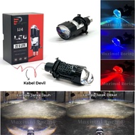 New Epicracing - Ze 5 Lite Blue Lens H4 Projector Headlight With DEVIL Eye Plus Cooling Fan