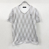 BURBERRY BLACK LABEL短袖 T 卹，菱形圖案，灰色，2 碼，古著。