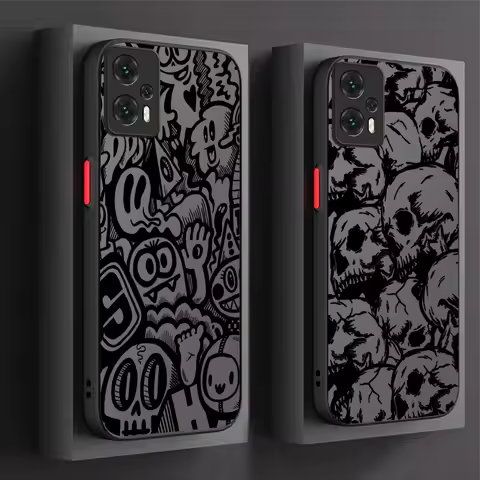 Black Artistic Graffiti Skull Hard Case for Xiaomi Poco X7 X6 X5 X3 X4 GT F6 F5 M8 M6 Pro 4G 5G F4 F