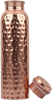 Cloud Craft Copper Water Bottle (34oz/1000ml) Extra Large - 100% Pure Handmade Hammered Ayurvedic Pure Copper Vessel for Drinking Water | Lab-Tested, Heavy Duty &amp; Leak-Proof |
