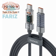 Toocki Data Cable Type C to Type C Fast Charging LED Display 100W 1M - TXCTT1-ZX0G