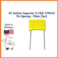 X2 Safety Capacitor Kapasitor 0.15uF 154K 275V 15mm  MEX/TENTA