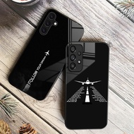 Popular Travel Aircraft 02 Tempered Glass Phone Case For Samsung Galaxy A11 A14 A20 A30 A22 A32 A33 