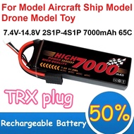 7.4V-14.8V 2S1P-4S1P 7000mAh 65C Polymer Lithium Battery for Model Aircraft Ship Model Drone Model T