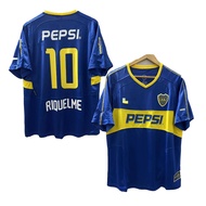 03-04 Boca Juniors RIQUELME Top Quality Home Retro Soccer Jersey custom T-shirt Football Jersey