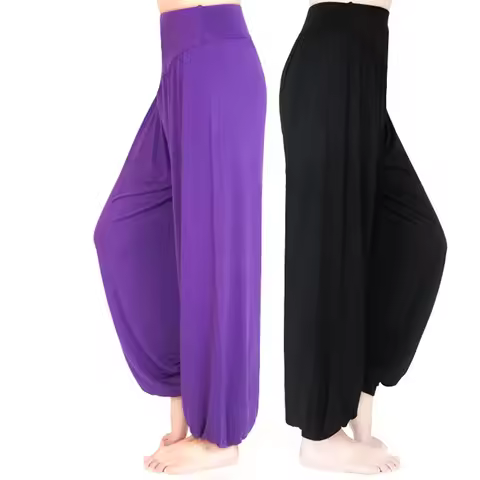 Women Yoga Pants Women Plus Size Sports Pants Yoga Leggings Colorful Bloomers Dance Yoga TaiChi Pant