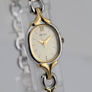 SEIKO 2P21-5D00 復古橢圓女用腕錶 金銀雙色