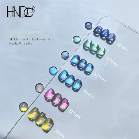 HNDO 0.5g Blue Tear Series Cat Eye Magnetic Powder Nail Art Glitter for Gel Polish Professional Desi