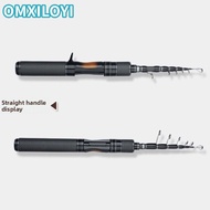 OMXILOYI Telescopic Fishing Rod, Carbon Handle Solid Tip Lure Rod, Telescopic 1.8m Length Ultralight
