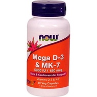 Now Foods, Mega D-3 & MK-7, Now Mega D3 MK7, Now D3 MK7 60 Capsules