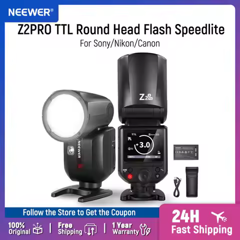 NEEWER Z2PRO 2.4G TTL Round Head Flash Speedlite For Canon/Nikon/Sony Wireless Compatible with Godox