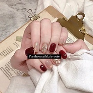 Press On Nails Maroon 02
