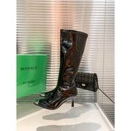 Iron Toe High Heel Boots - Metal Sheepskin Knight Style YSL Inspired Women's Martin Boots