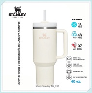 STANLEY ADVENTURE QUENCHER H2.0 TUMBLER 40 OZ CRYSTAL CREAM LARGE CAPACITY STAINLESS STEEL BOTTLE สแ