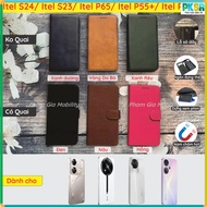 Leather case (leather case, leather wallet) Itel S24/ P65/ RS4/ P55 P55+/ S23 with card compartment,