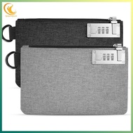 [ygdgentgklh.vn] Aerthezu Money Bag with Lock, Travel Safe Cash Locking Bag in Black& Grey, Zipper S