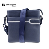 [SHOPEE EXCLUSIVE] JOHN LANGFORD OF LONDON Men's Sling Bag Synthetic Leather - Navy Blue JLC147P4