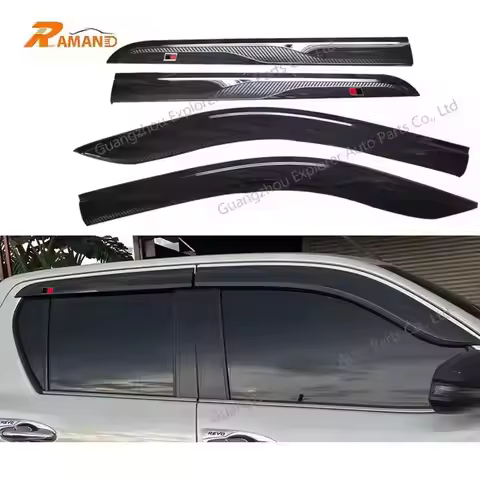 RAMAND Carbon Fiber Car Door Visor For Hilux GR Sun Shade Rain Guard Window Visor For Toyota Hilux G