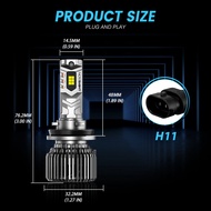 2 Đèn LED Novsight N75 H11 3000K Vàng 6500K Màu Trắng Siêu Sáng Cho Đèn Sương Mù Chùm Thấp Cho Xe Hơ