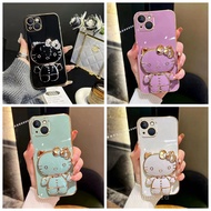 case Huawei nova 3 nova 3I nova 4 nova 5T nova 5 nova 5 Pro nova 7i Straight edge anti fall rotating makeup mirror cartoon cat stand phone case