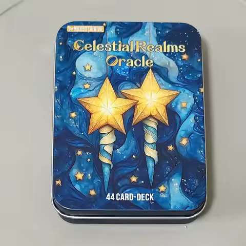 Celestial Realms Oracle Deck | 44 Cards with Guidebook in Metal Tin Box, Cosmic Celestial Themed Ora