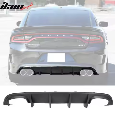 Fits 15-23 Dodge Charger Quad Exhaust Rear Diffuser Unpainted PP