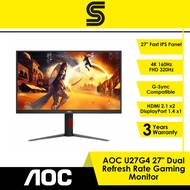 AOC U27G4 27" Dual Refresh Rate Gaming Monitor - 4K 160Hz/FHD 320Hz