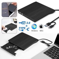 **包郵** [黑色] 外罝光碟機 Type-C+USB3.0移動dvd燒錄機 外罝電腦光碟機 電腦外接DVD機 [平行進口] ZZ1346