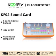Koorfly KF02 Creative Sound Card Set Penuh Mikser Profesional 48V Telefon Mikrofon  Charge Noise Red