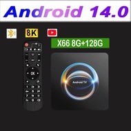 X66 Tv Box 8gb+128gb Rk3528 Chip Android 14 4k/8k Ultra 5g Wifi 6 & Bt5.2 Google Certified W/ Youtub
