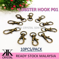 BRONZE METAL SWIVEL LOBSTER CLAPS KEYCHAINS HOOK