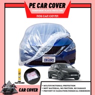 PE Plastic Waterproof Car Cover for Ford Fiesta Clear Transparent