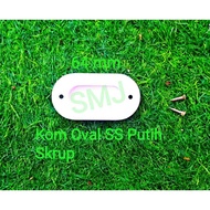 64mm Oval Recessed Handle SS Square/ - White Stainless Steel