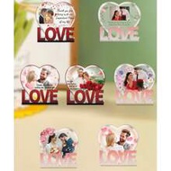 1 Piece Customized Heart Ornament, Various Designed 10x10 Cm/4x4 In Acrylic Supporting Photo Customi