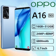 โทรศัพท์มือถือ OPPQ A16 เครื่องใหม่ 6.7นิ้ว HD Dual Sim smartphone 16+512GB โทรศัพท์ ราคาถูก 6800mAh   ระบบนำทาง มือถือแรงๆ เหมาะสำหรับ Facebook เมนูภาษาไทย โทรศัพท์เล่นเกม มือถือ