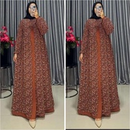 gamis rompi ceruty bebydoll full puring bunga